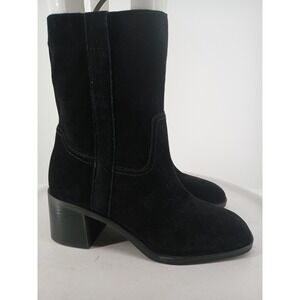 New Steve Madden Romney Black Suede Ankle Boots Booties WOMENS Size 9.5.  DB4